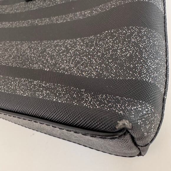 Kate Spade Haven Lane Ramey Crossbody Bag Black Glitter Stripes - Picture 6 of 7